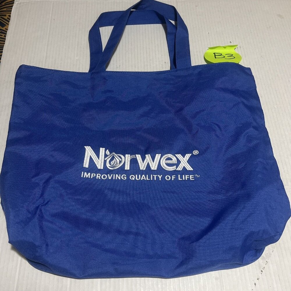 Norwex Tote Bag Royal Blue Zipper Medium Sized Canvas Consultant Business